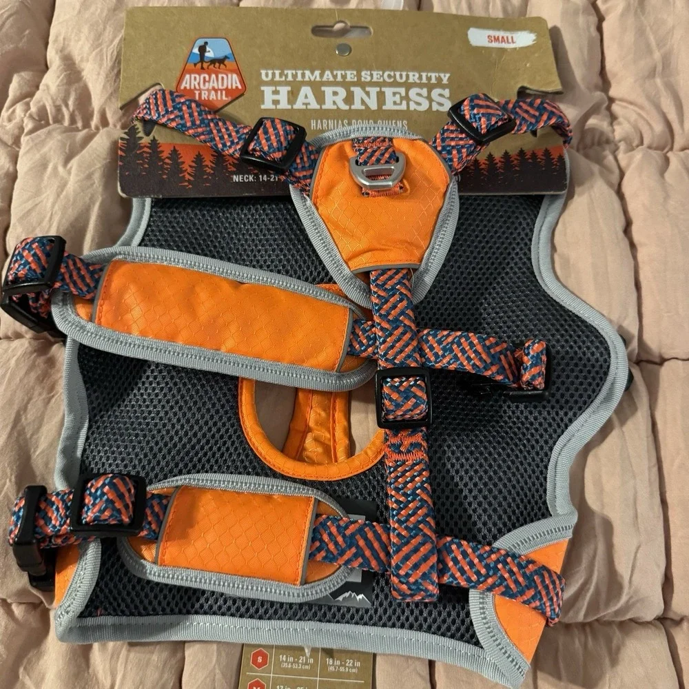 Dog‎ Puppy Arcadia Trail Small Harness Lift Handle Reflective Safety Orange NWT